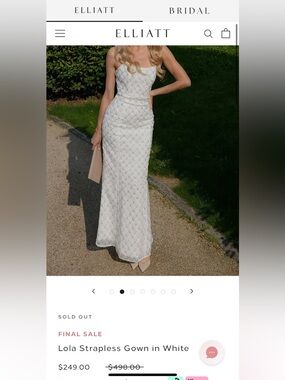 Elliatt Lola Strapless Gown in White